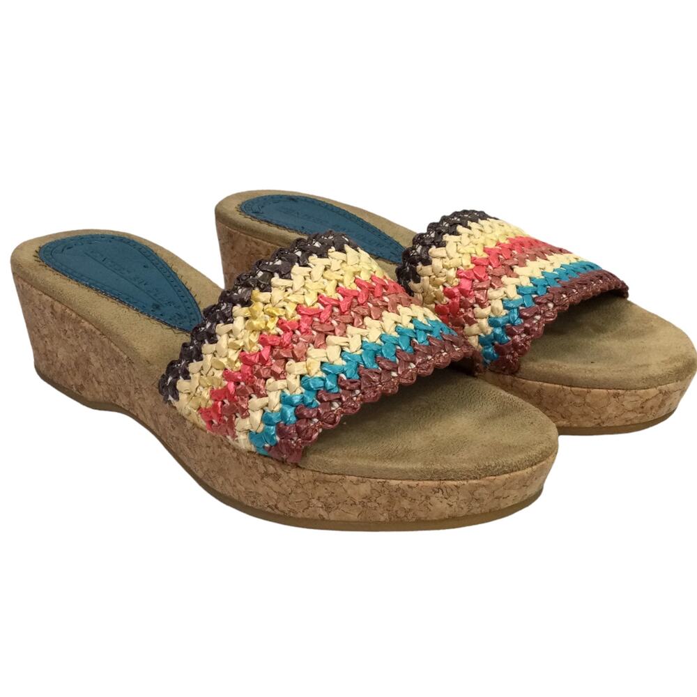Montego Bay Boho Chic Rainbowcore Y2K Cottagecore Resort Open Toe Wedge Sandal 6